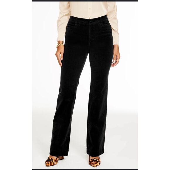 Talbots Womens Classic Fit Boot Cut Corduroy Pants Black Stretch Size 2 Tall - Picture 1 of 5